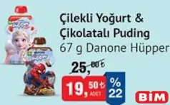 DANONE HÜPPER ÇİLEKLİ YOĞURT & ÇİKOLATALI PUDİNG 67 G